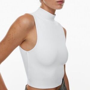 ARITZIA BABATON Contour New Mockneck Tank #118419 Sleeveless White Top Small